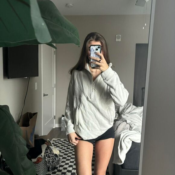 All In Motion Gray and White Half Zip Sweatshirt - Picture 2 of 6